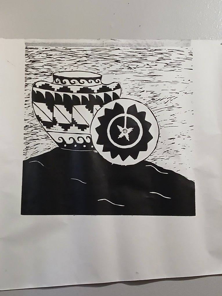 Black And White Pottery Print