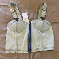 Japanese Light Denim Corset Top
