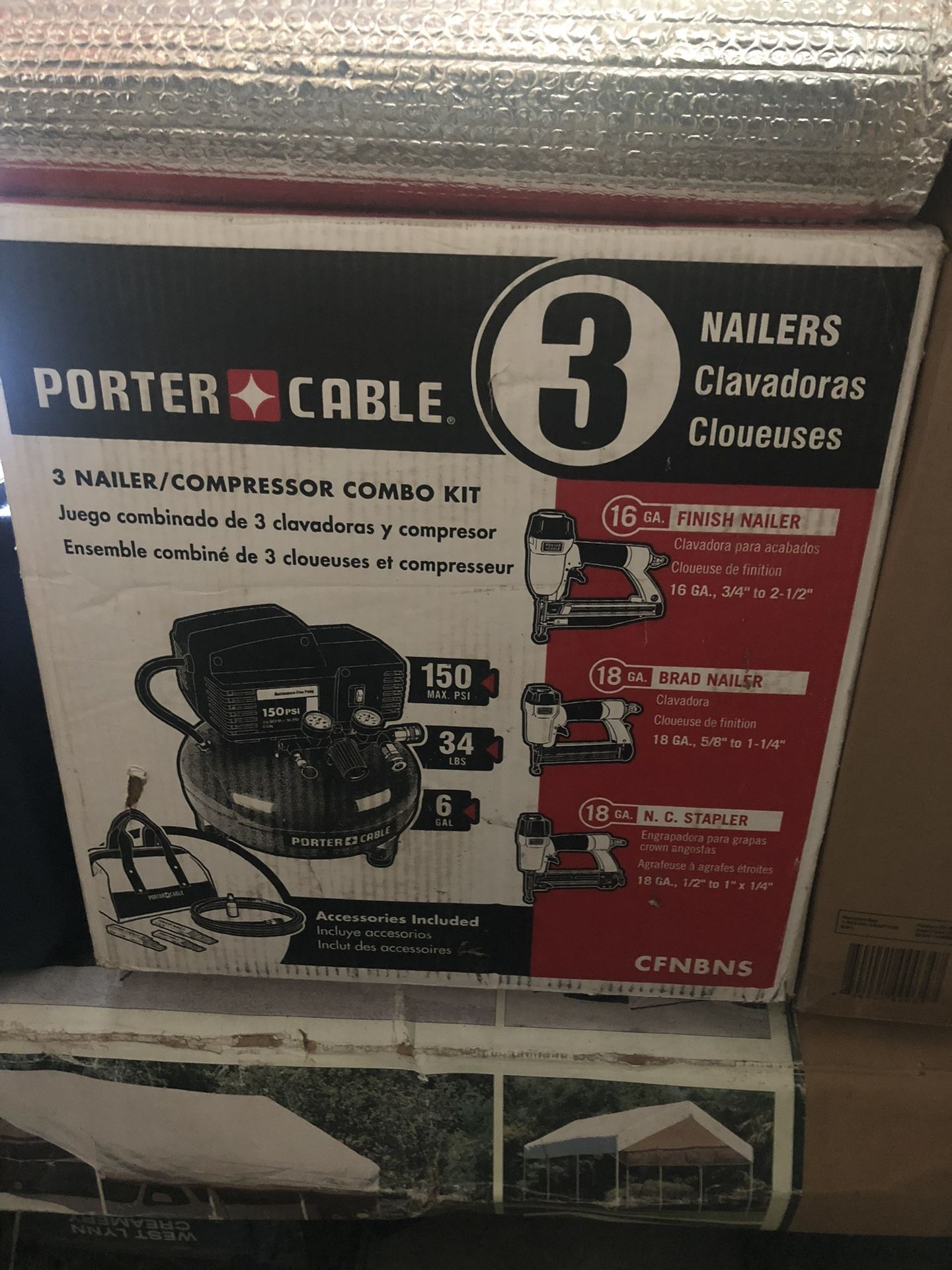 Porter Cable 3 Nailer/compressor Combo Kit