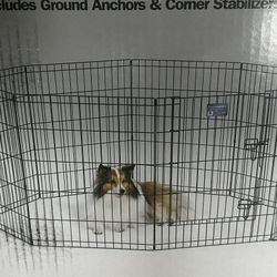 MidWest Wire Dog Exercise Pen with Step-Thru Door, Black E-Coat (24WX30H)