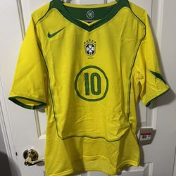 PRICE FIRM Nike Brazil 2004 Reissue Total 90 Ronaldinho Soccer Jersey IF2841-731 (Men’s Large)