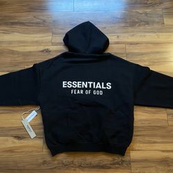 Essentials Black Fleece Hoodie Size Small