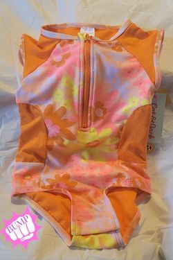 Toddler One Piece Swimsuit-Pink/Orange (**NEW**)