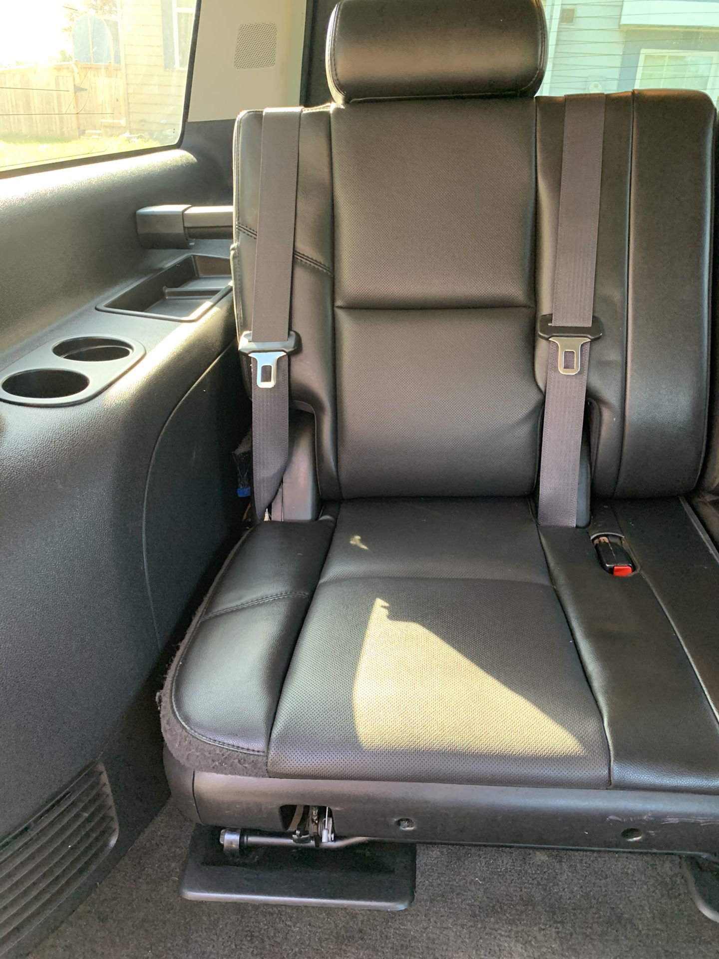 Black leather Right Passenger side third row seat