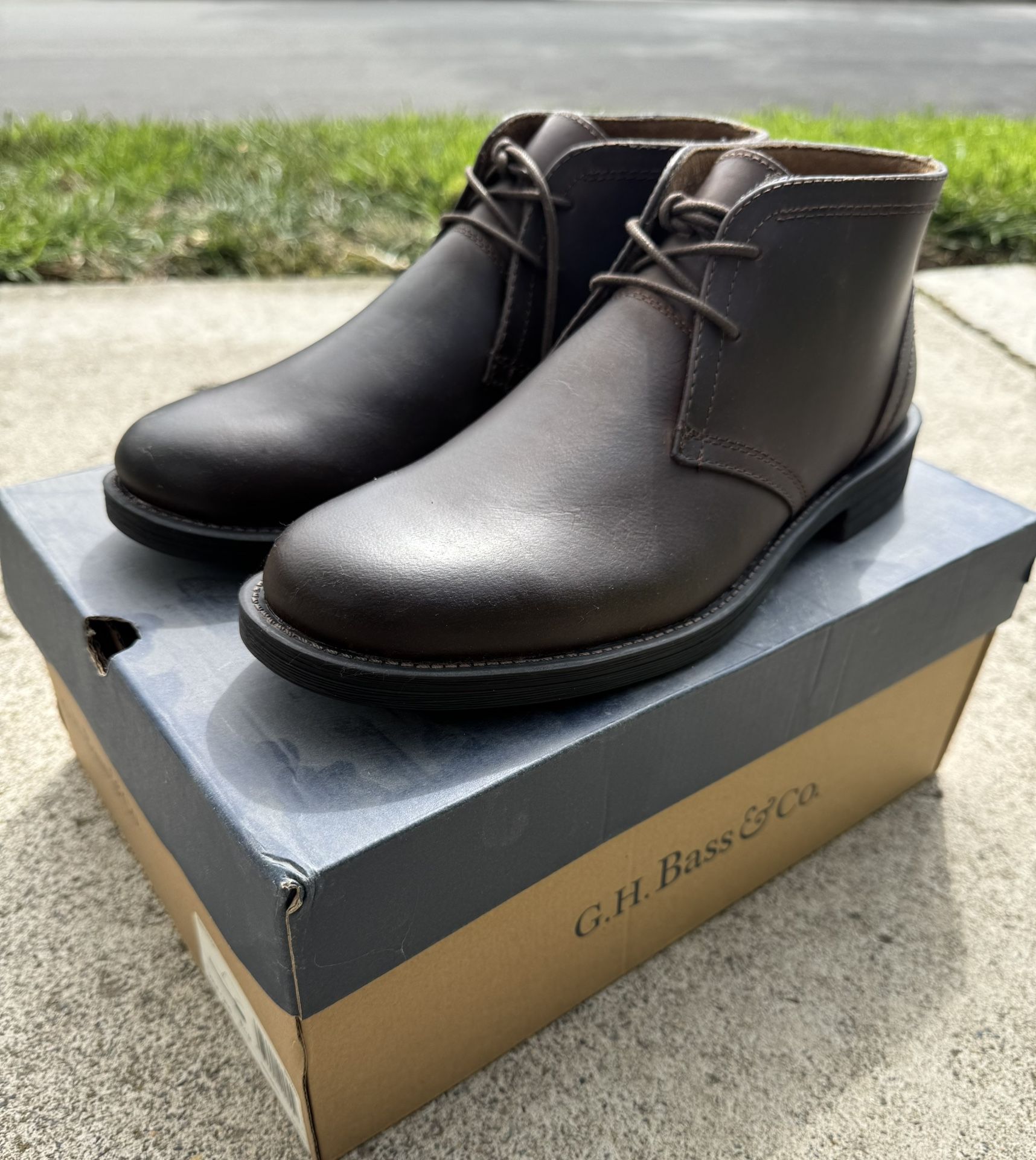 BRAND NEW IN BOX NEVER WORN GH Bass & Co Men’s Leather Boots Size US 8.5 8 1/2