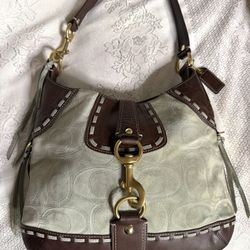 Mint Suede Coach Purse
