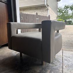 Grey Leather Chair 