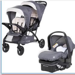 Baby Trend car seat And  Double stroller Combo 