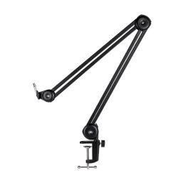 Melon Audio Microphone Boom Arm Stand, Heavy Duty Mic Suspension Scissor Boom Stand with Mic Clip and Cable Ties Perfect For Vocal Recording, Streamin
