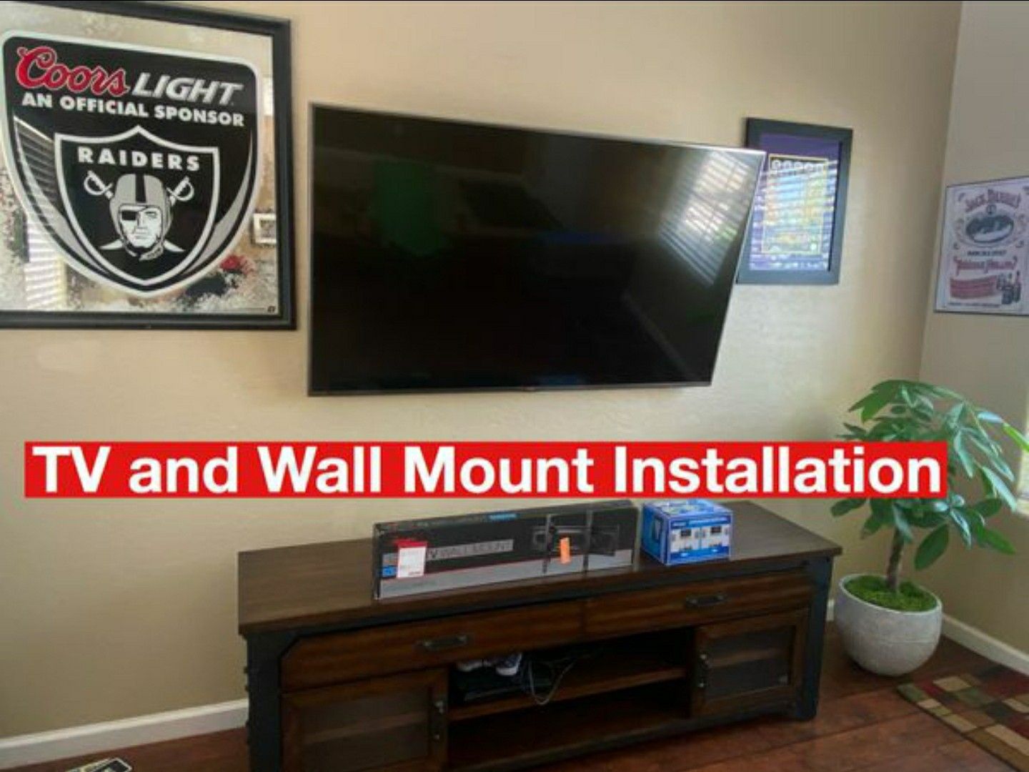 Tv installation and Wall mounted Camera security installation
