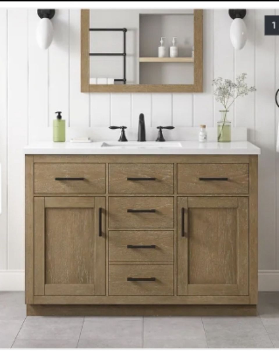 OVE Decors Bailey Bathroom Vanity with Power Bar 48 in