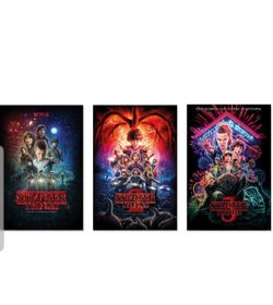 Stranger Things Season 1,2&3 posters w/ bag