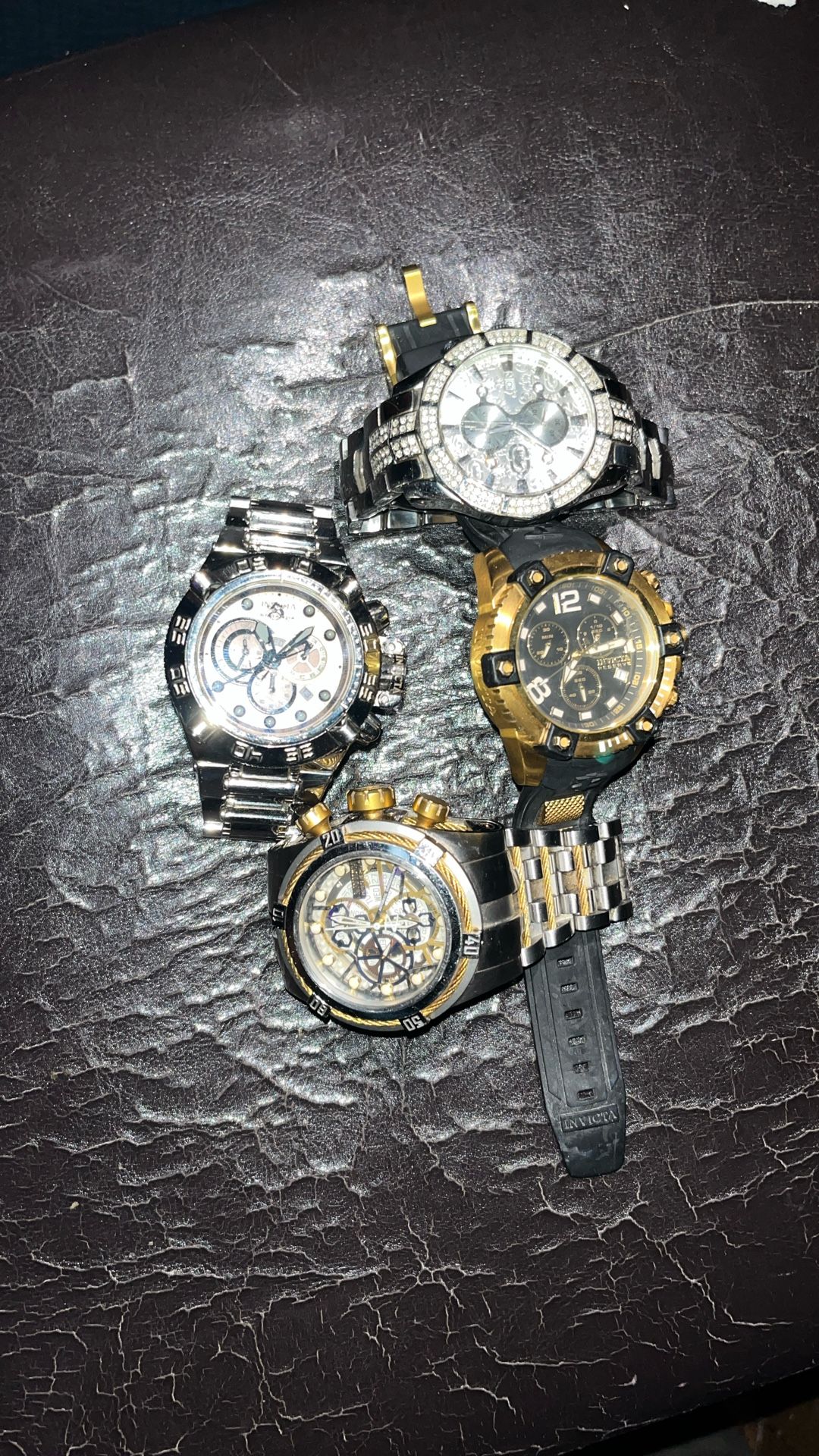 4 Watches 3 Invicta And 1 Marc Ecko