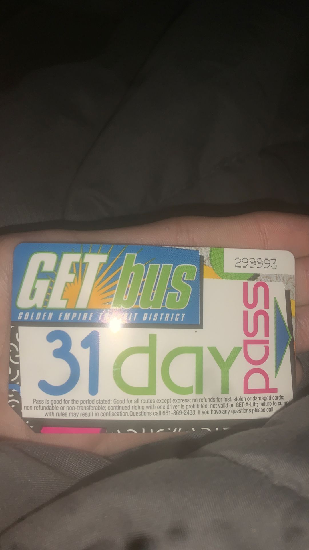 Bus pass 31 day