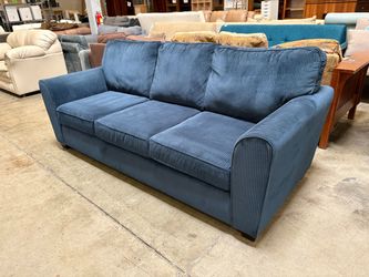 PACIFIC FURNITUE Marine Blue Corduroy 3 Seat Sofa