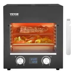 87#Electric Steak Grill, 1800W Smokeless Infrared Electric Broiler, 1450°F Stainless Steel Steak Cooker with 6-Tier Adjustable Rack, Electric Infrared
