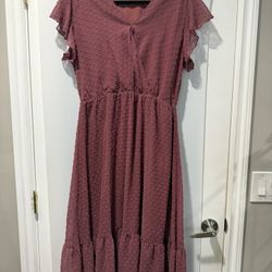 Pink Dress With Belt