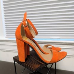 Size 7 Bright Spring Orange Heels