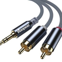  3.5mm to RCA, Male RCA to Male 3.5mm, 3.5mm to 2-Male RCA Adapter Audio Stereo Cable, Auxiliary 3.5mm AUX to 2 RCA Y Splitter Stereo Audio Cable Male