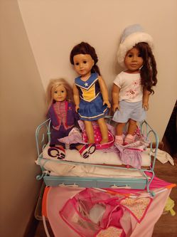 American Girl dolls, bed, clothing...