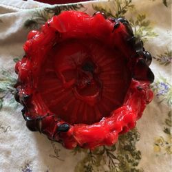 Red/BLk Skull Ashtray