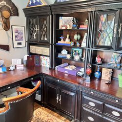 Modular Home Office Desk And Credenza 