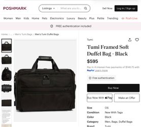 Large Black TUMI Alpha 2 Bag