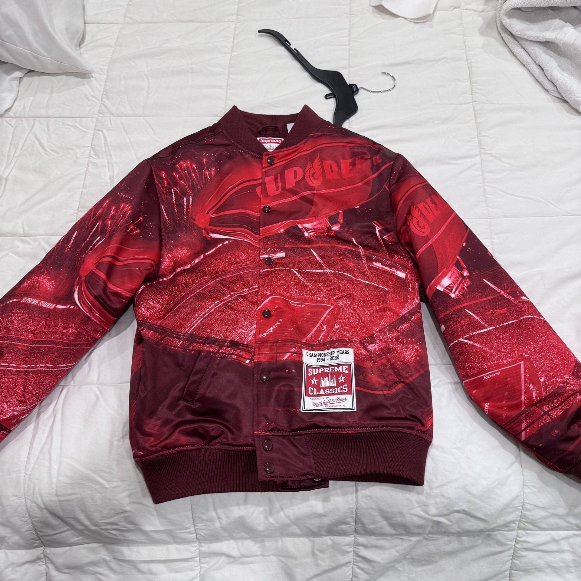 Red Supreme Jacket Michael And Ness Collab (READ DESCRIPTION)