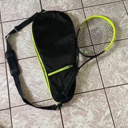 Tennis racket and bag