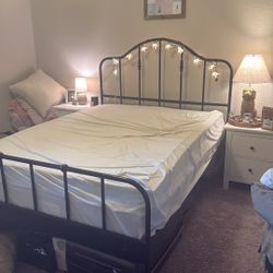 Queen Metal Bed frame, Foam Topper And Mattress For Sale! 