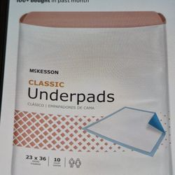 McKesson Classic Underpads, Incontinence Bed Pads 23" × 36" Inches