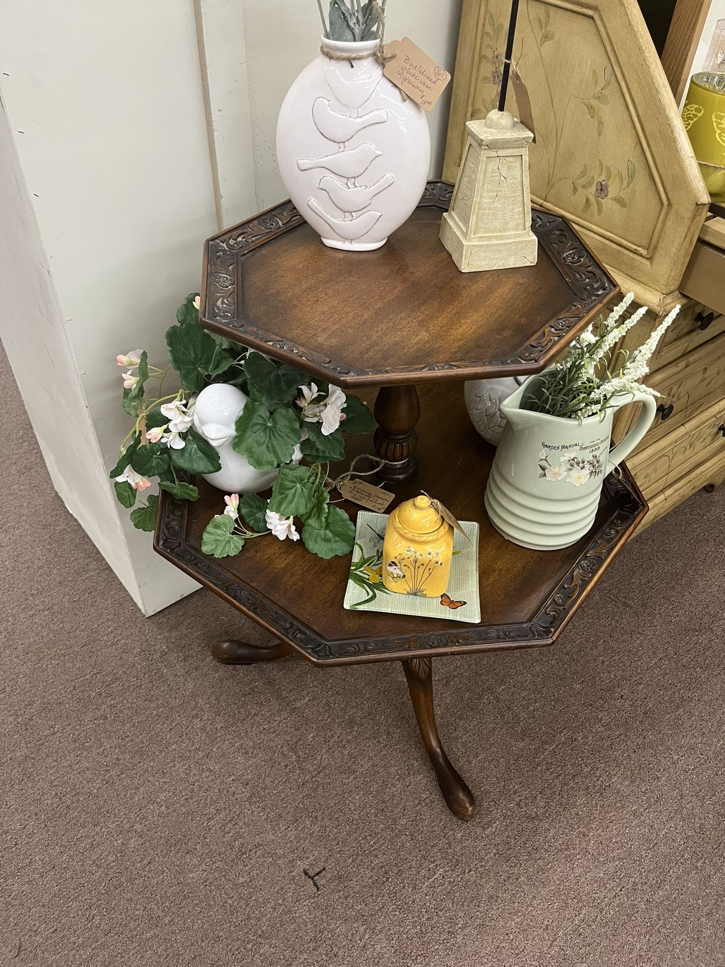 Antique Victorian 2 Tier Pie Table