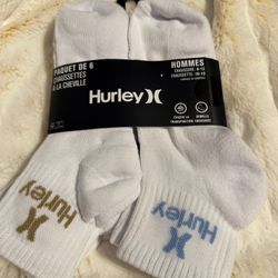 Men’s Hurley 6 Pack 8-12 Qtr Crew Nwt