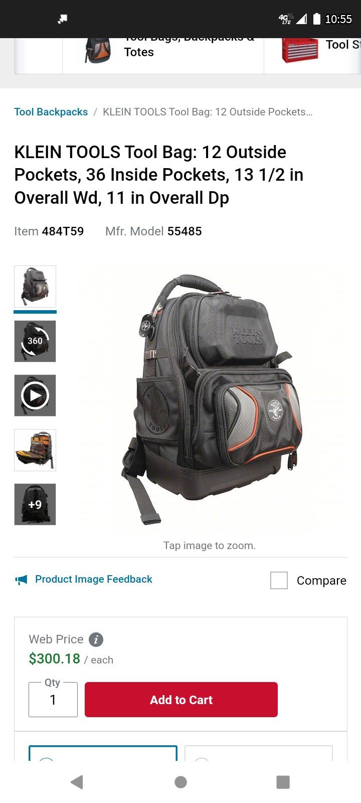 Klein Pro Bookbag/Backpack For Tools. Tradesman Edition.