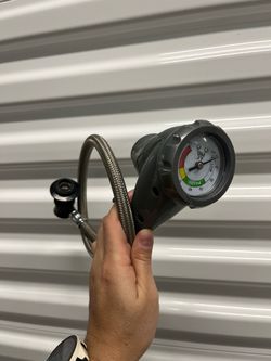 A/C Pro reusable recharge hose and gauge