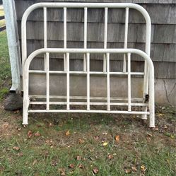 Full Size White Metal Bed