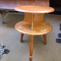 VINTAGE wood 2 tier table