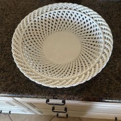 Large Rope Weave, Ceramic Fruit Dish Basket