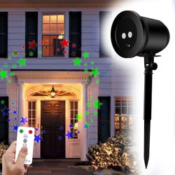 LED Star Projector Light Rotating Red Green Blue Colors Outdoor Indoor Decorative Lamp with Stake