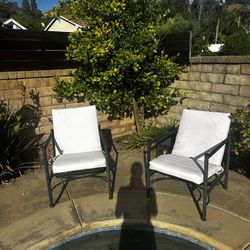 Two Metal Patio Chairs