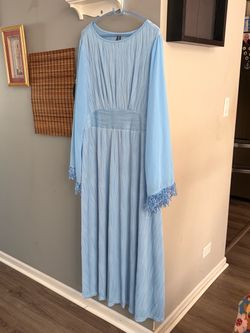 WOMENS LONG MAXI DRESS IN A SKY BLUE 4X SIZE BRAND NEW LOOSE AND COMFORTABLE