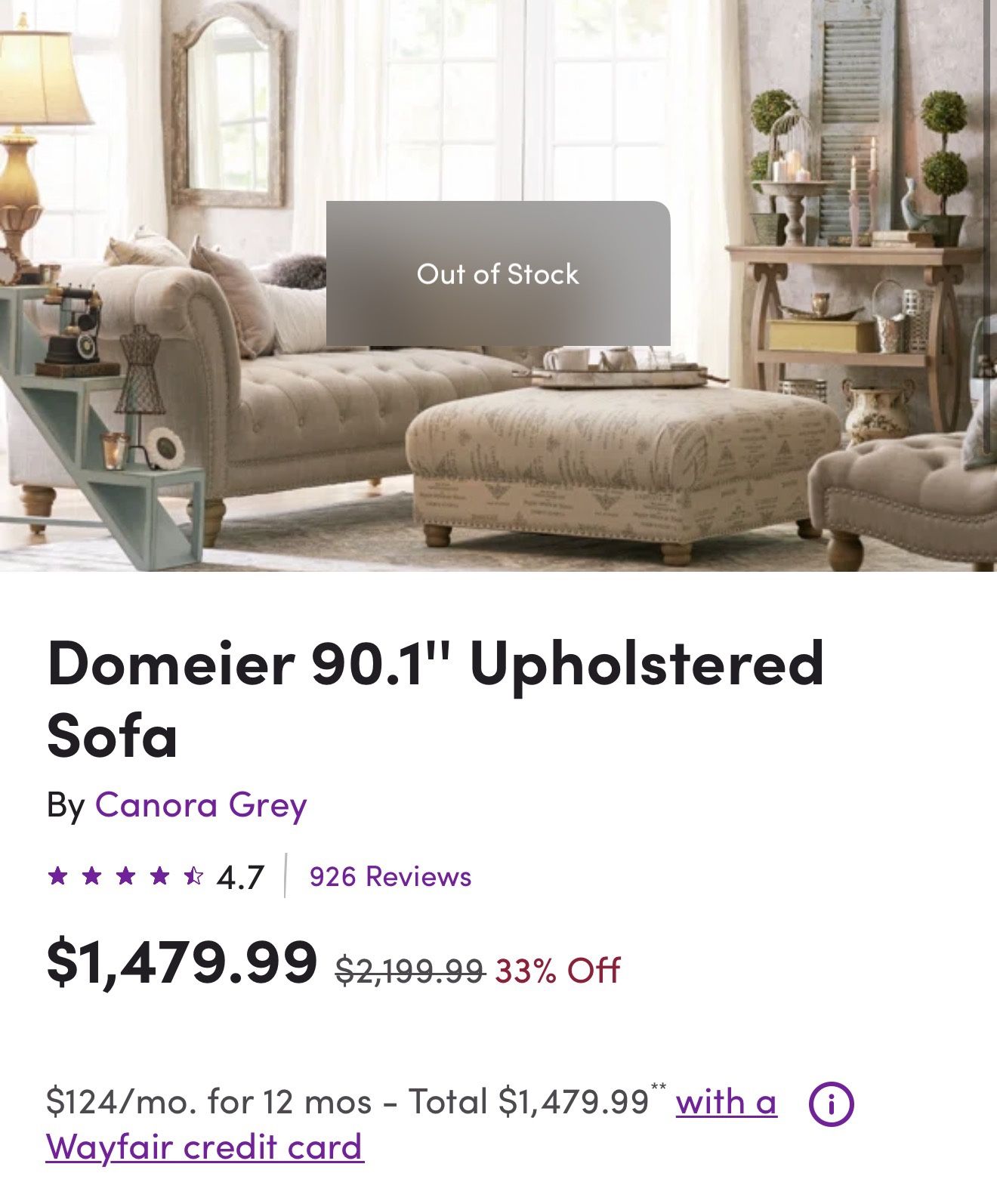 Upholstered Chesterfield Sofa