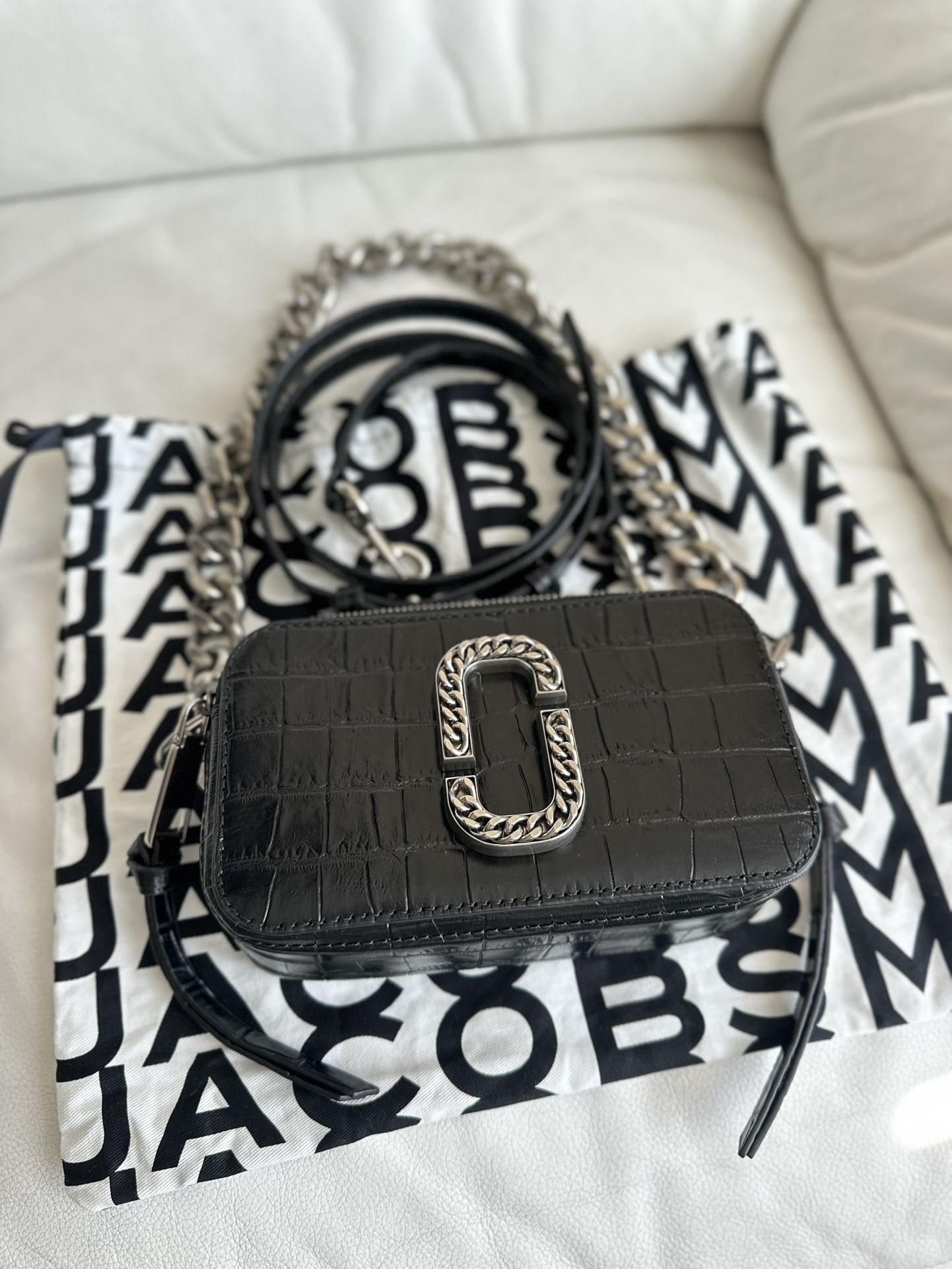 Marc Jacobs Croco Black Shoulder Bag!