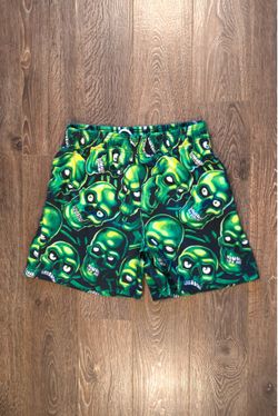 Bravest Studios Green Skull Shorts