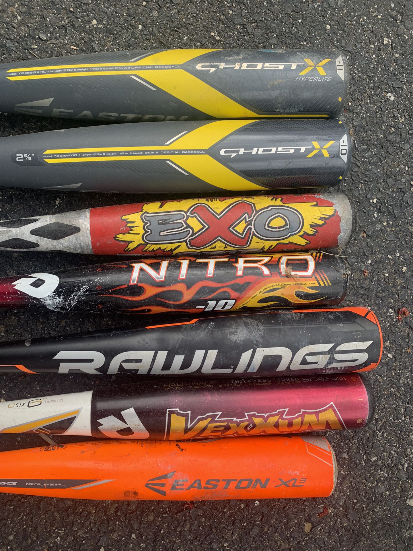 Easton Ghost X Hyperlite Youth X 2 And 5 Other Bats 