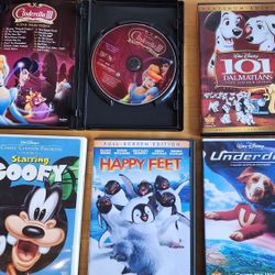Walt Disney and Happy Feet DVDs $5 Ea.