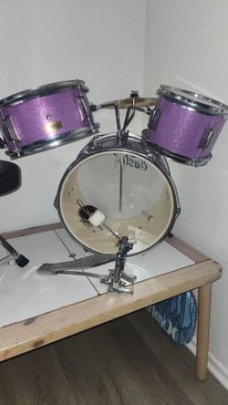 Purple Complete kid drums set