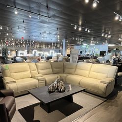 Beige 6pc Power Reclining Sectional