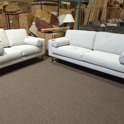 Brand New Modern White Sofa Loveseat Set On Sale Now