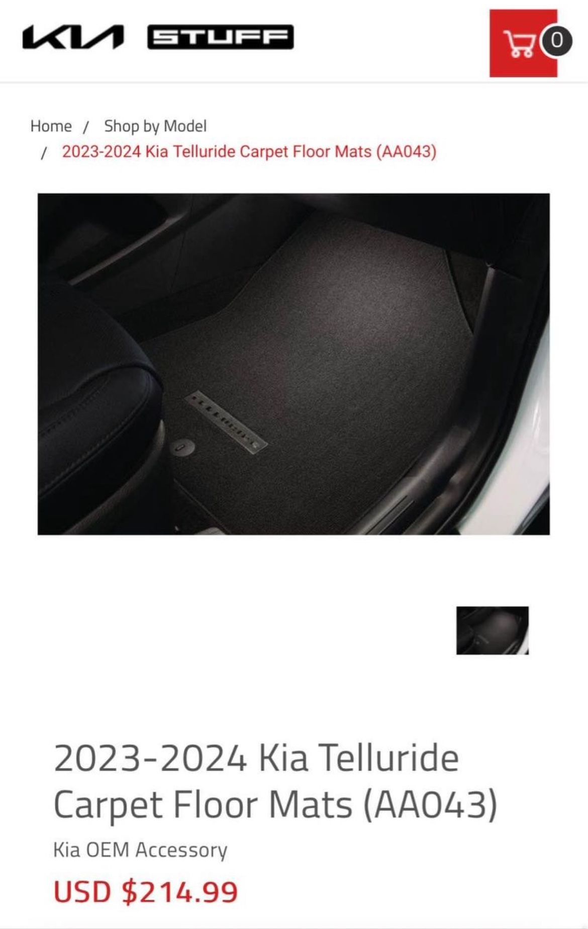 KIA Telluride Carpet Mats